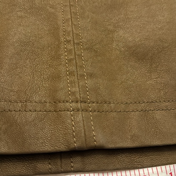 Free People Chestnut brown/ olive faux leather Skirt size 12 - Picture 11 of 15